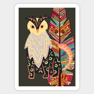 Mexican Alebrije folk art owl-leopard artwork Sticker